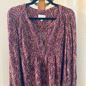 Lucky Brand Paisley Peasant Top